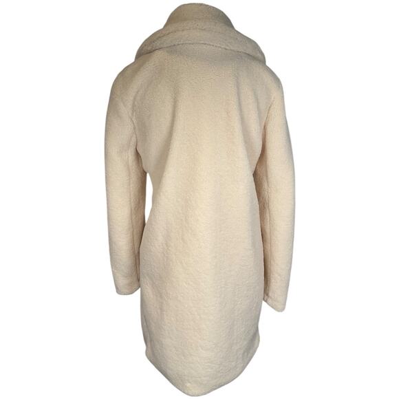 NWT Rachel Parcel Long Ivory Faux Fur Trench Coat | Size Small Elegant Winter - Picture 3 of 11